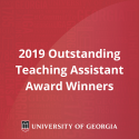 2019 Outstanding Teaching Assistant Award Winners Graphic in Red