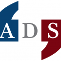 American Dialect Society Logo in blue, white, and red